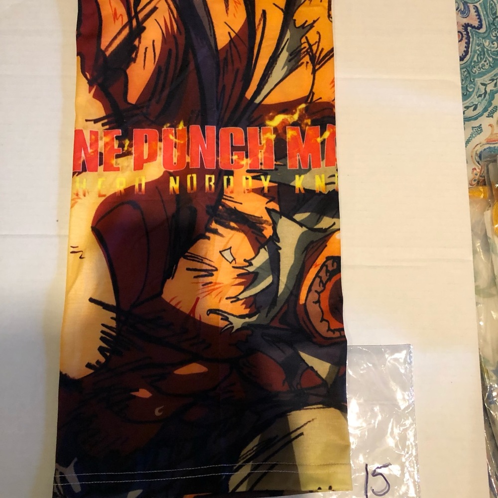 One Punch Man neck gaiter with filter pocket